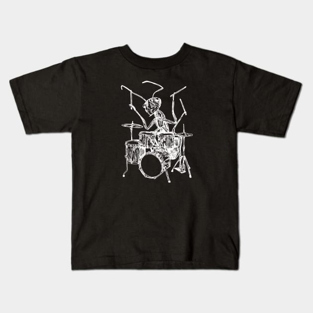 SEEMBO Ant Playing Drums Drummer Musician Drumming Fun Band Kids T-Shirt by SEEMBO